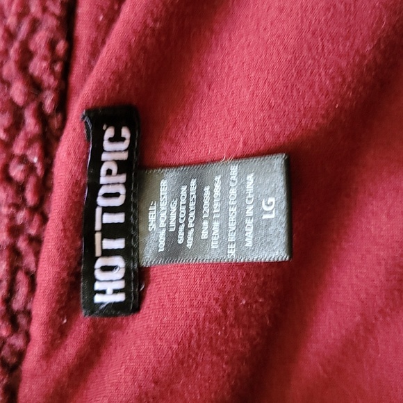 Hot topic burgundy red large sherpa jacket/throw over - Picture 2 of 6